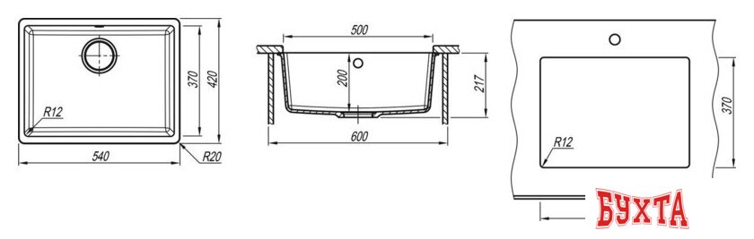 Кухонная мойка ZorG Fast 54 Premium alumetallic 4