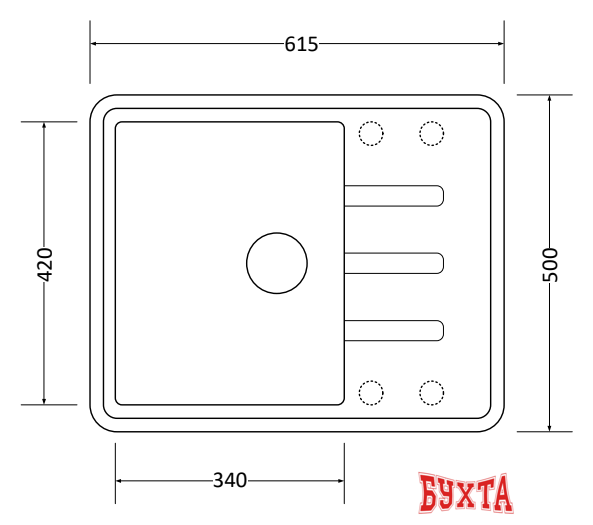 Кухонная мойка ZorG Torino 62 (черный опал) 2