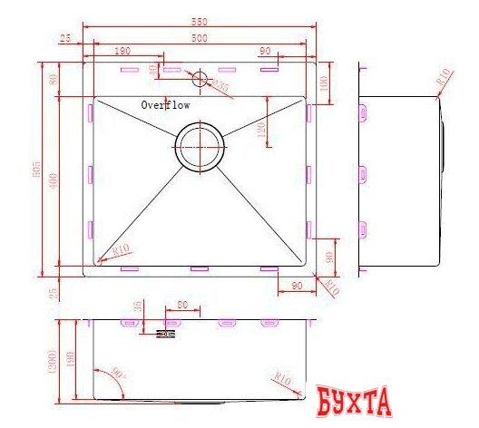 Кухонная мойка ZorG ZRN 5055 Premium 3