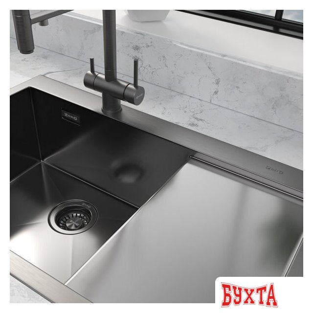 Кухонная мойка ZorG ZRN 5080 Premium L PVD Gunblack 3