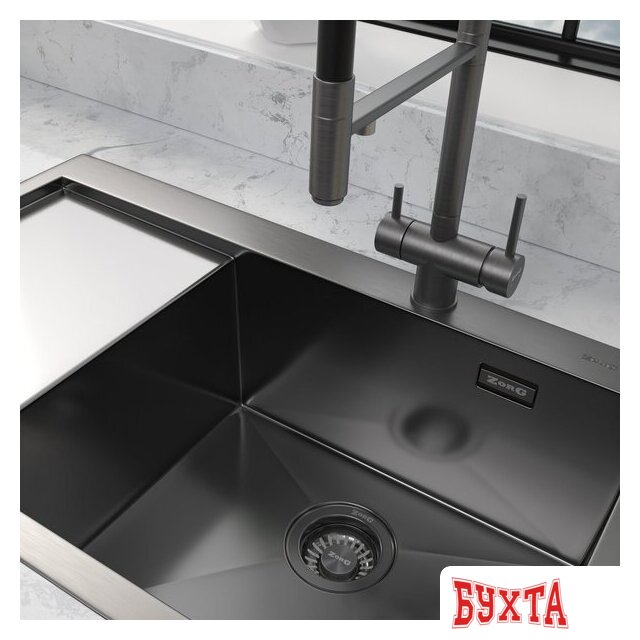Кухонная мойка ZorG ZRN 5080 Premium R PVD Gunblack 3