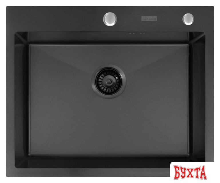 Кухонная мойка ARFEKA Eco AR 600*500 Black PVD Nano 2