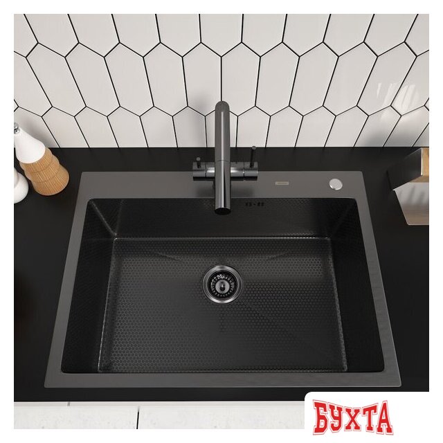 Кухонная мойка ARFEKA ECO AR 700*500 BLACK PVD NANO DECOR 2