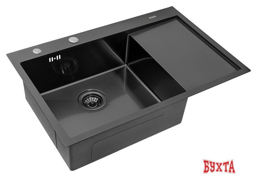 Кухонная мойка ARFEKA ECO AR 780*500 L BLACK PVD NANO