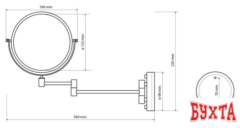 Косметическое зеркало Bemeta 106101697 2