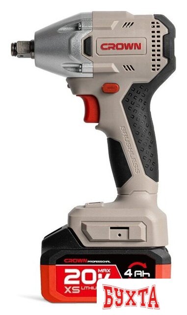 Гайковерт Crown CT22046XS-4 BMC (с 2-мя АКБ, кейс) 2