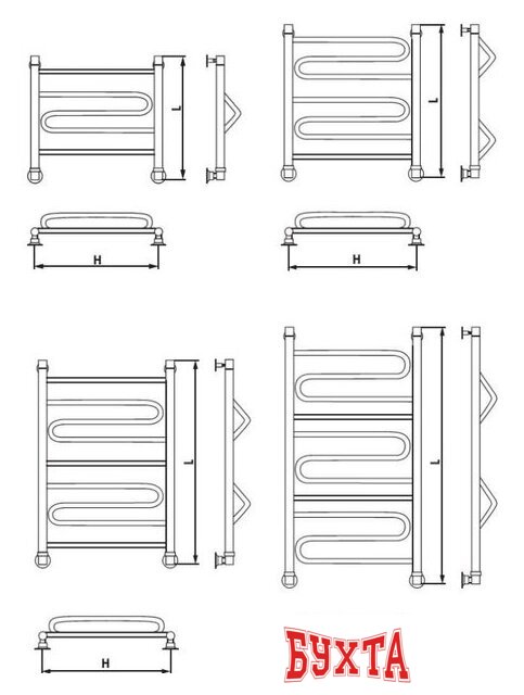 Полотенцесушитель Luxon FW 80x50 2