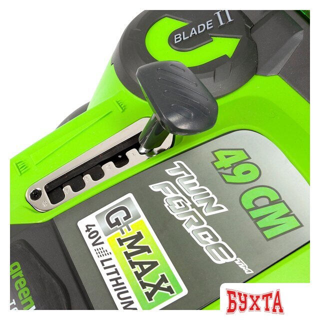Газонокосилка Greenworks G40LM49DBK4 (с 1-м АКБ 4 Ah) 2