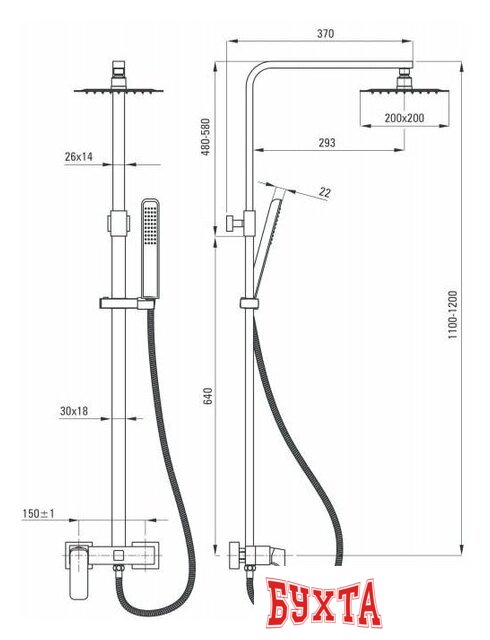 Душевая система Deante Hiacynt Bianco NAC A1QM 2