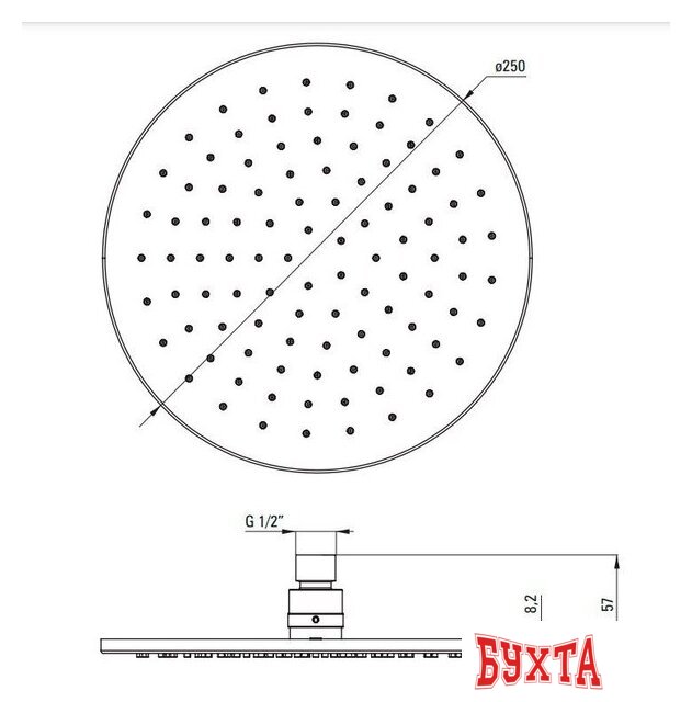 Верхний душ Deante Cascada Nero NAC N91K (черный) 3