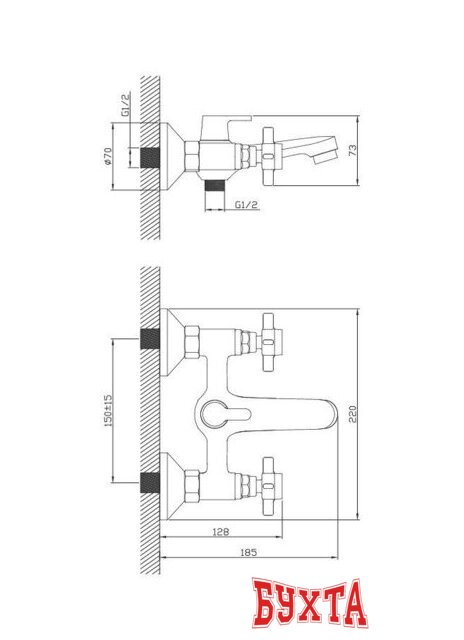 Смеситель Diadonna D84-330352J 2