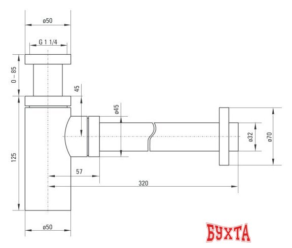 Сифон Deante NHC B31K (черный) 3