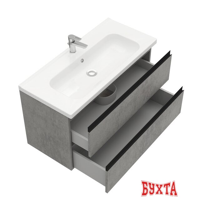 Мебель для ванных комнат Laparet Тумба под умывальник Electra 100 (хромикс серебро) 2