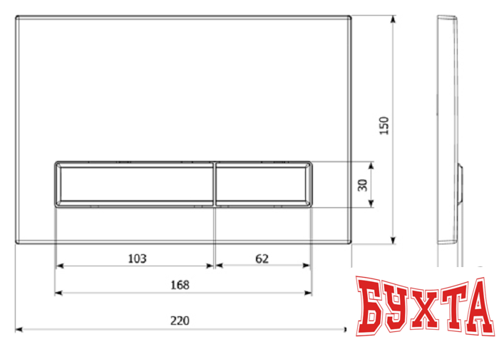 Панель смыва Lavinia Boho Relfix 38050601 (матовый черный/белый) 5