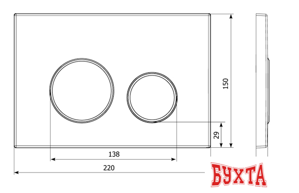 Панель смыва Lavinia Boho Relfix 380502MB (матовый черный) 2