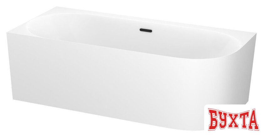 Ванна Wellsee Collaro 180x80 28910403R (пристенная ванна (левая) белый глянец, экран, ножки, сифон-автомат матовый черный) 2