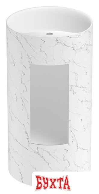 Умывальник Wellsee Chalice Perfection 230626000 (отдельностоящий, с отверстием под смеситель, цвет матовый белый мрамор/глянцевый белый) 3