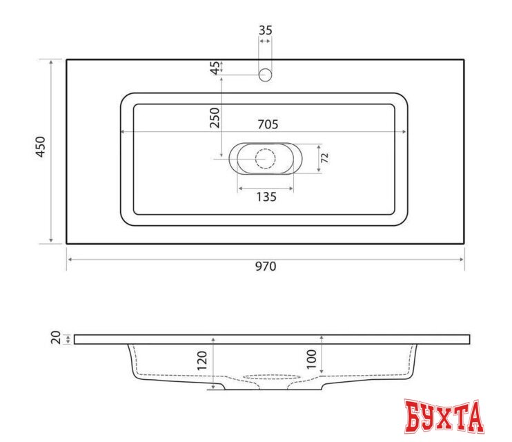 Умывальник Madera Modul 100 2