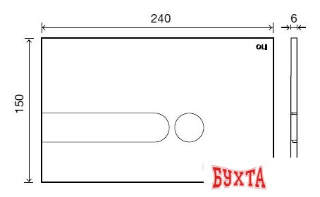 Панель смыва OLI Iplate 670005 (черный soft-touch) 2