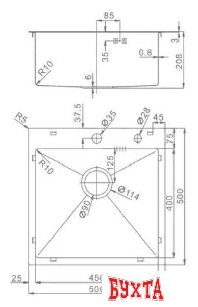 Кухонная мойка Raglo R700.5050.05 2
