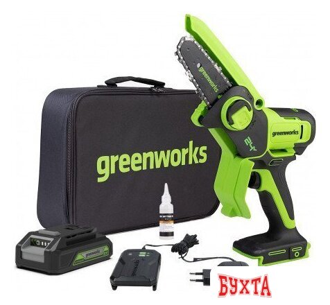 Аккумуляторная пила Greenworks G24MCS10K4 2008207UB (с 1-им АКБ 4 Ач)