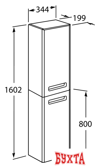 Мебель для ванных комнат Roca The Gap Шкаф-пенал левый белый (ZRU9302739) 2