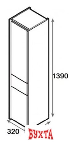 Мебель для ванных комнат Roca Шкаф-пенал Ronda ZRU9303006 (правый) 2