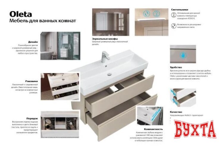 Мебель для ванных комнат Roca Тумба под умывальник Oleta 60 A857639806 5