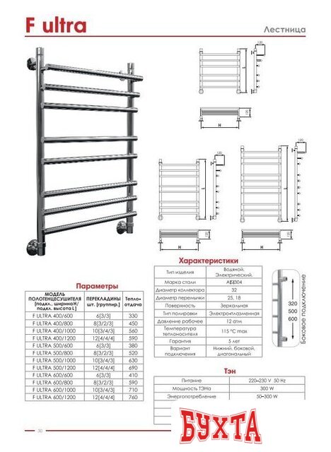 Полотенцесушитель Luxon F Ultra 80x50 3
