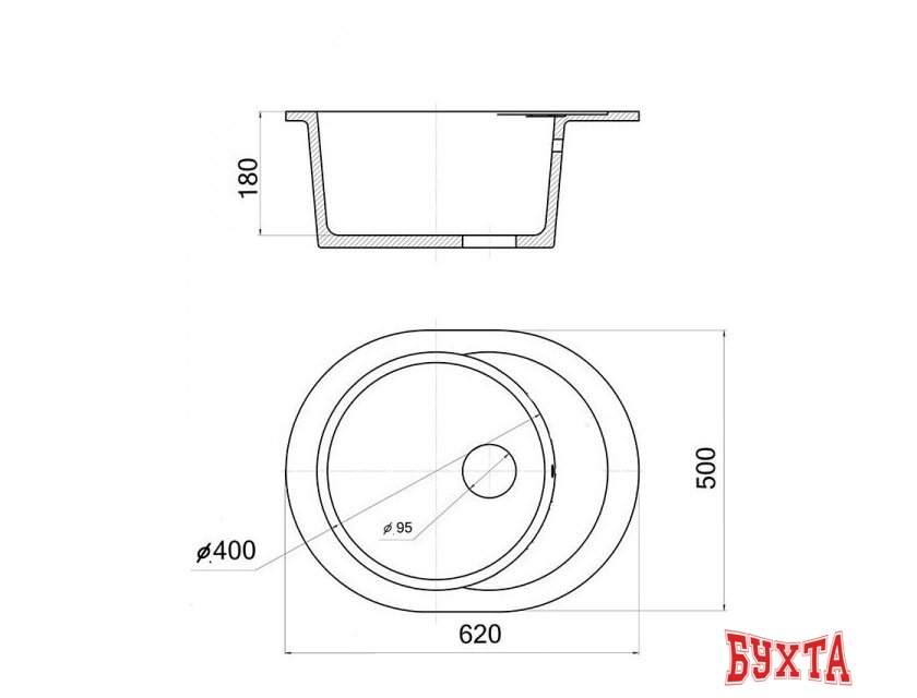 Кухонная мойка Wisent WR620-28 (белый) 2