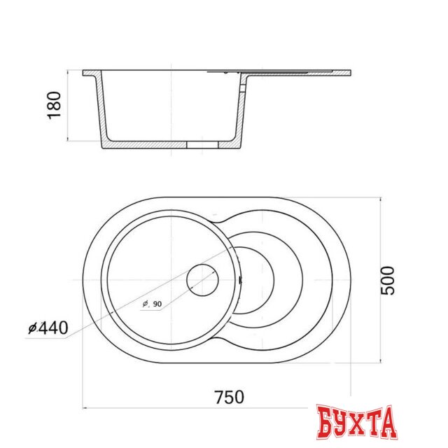 Кухонная мойка Wisent MWR760-29 (серый) 2