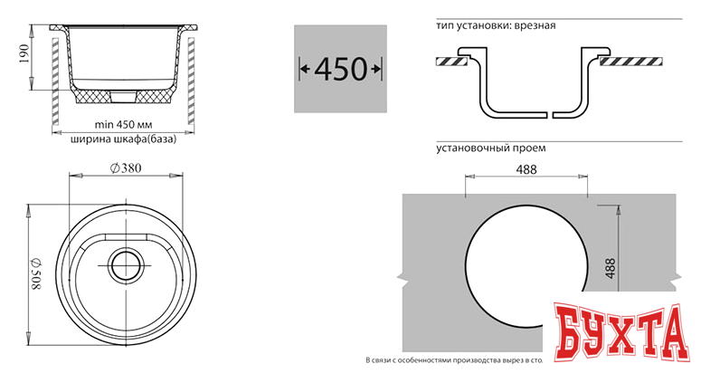 Кухонная мойка GranFest GF-R510 (топаз) 2