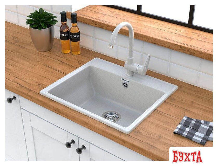 Кухонная мойка GranFest GF-V-580 (песочный) 3