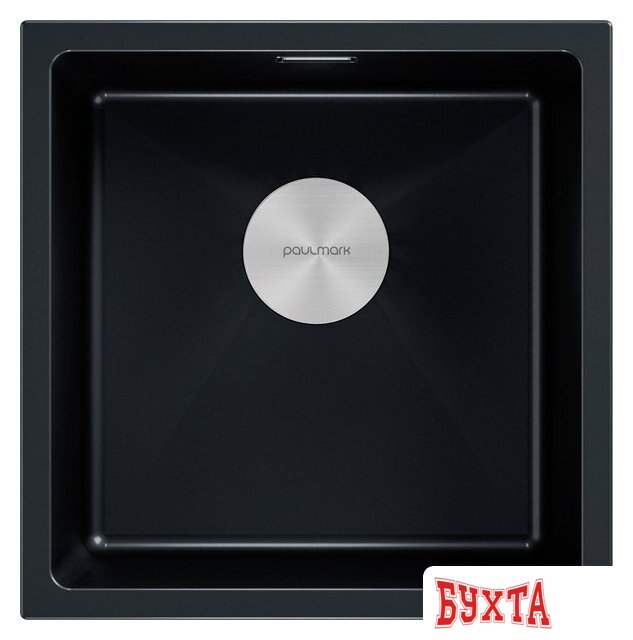 Кухонная мойка Paulmark IT-Granit Lumi 45 Uni LU45-BLM (черный/черный металлик)