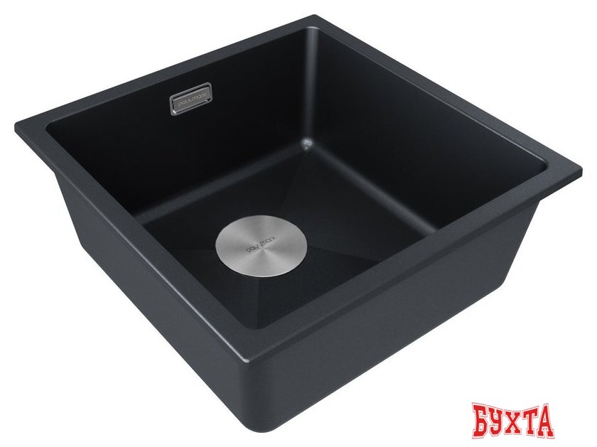 Кухонная мойка Paulmark IT-Granit Lumi 45 Uni LU45-BLM (черный/черный металлик) 2