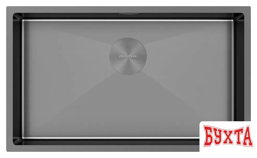 Кухонная мойка Paulmark Next 74 UNI PM217444-GM (черный/вороненая сталь)