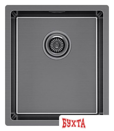 Кухонная мойка Paulmark Lassan 38 UNI LA38-GM (черный/вороненая сталь)