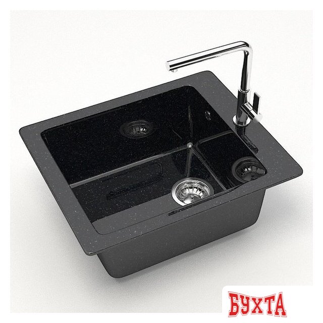 Кухонная мойка MARRBAXX Карельский камень модель 8/Q4 F008Q004 (черный) 2