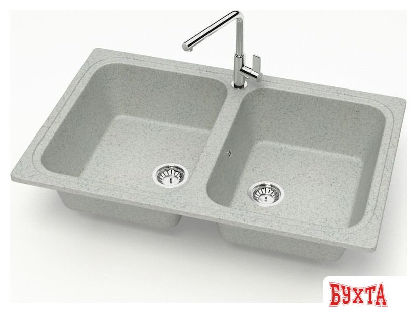 Кухонная мойка MARRBAXX Карельский камень модель 20/Q10 (серый/светло-серый) 2