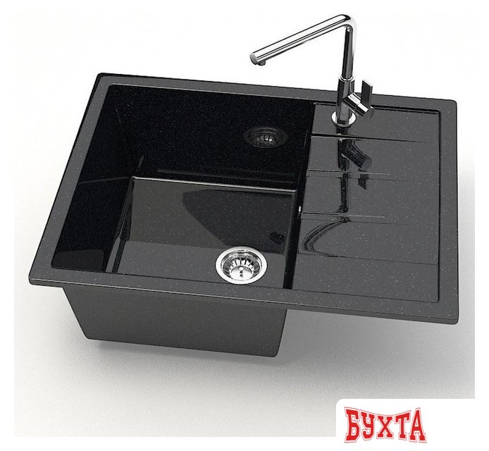 Кухонная мойка MARRBAXX Карельский камень модель 151/Q4 F151Q004 (черный) 2