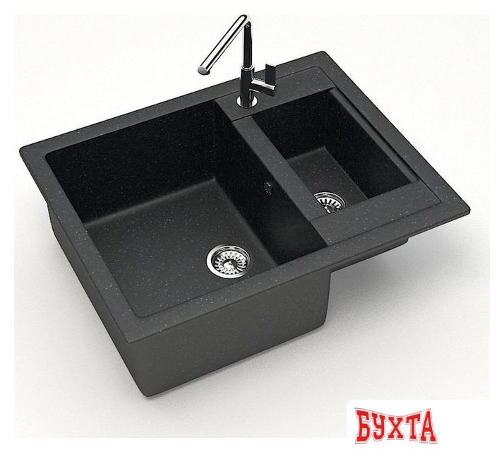 Кухонная мойка MARRBAXX Карельский камень модель 19/Q4 (черный) 2