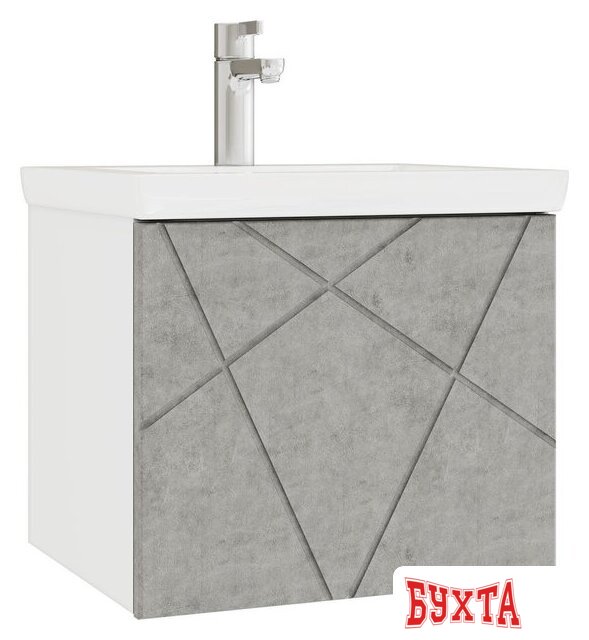 Мебель для ванных комнат Vigo Тумба под умывальник Geometry 500-0-1 Como навесная (бетон)