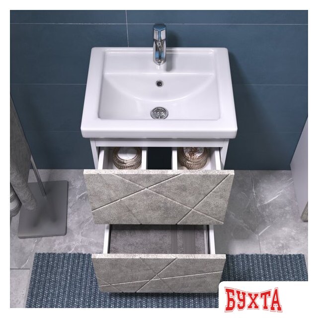 Мебель для ванных комнат Vigo Тумба под умывальник Geometry 500-0-2 Фостер (бетон) 5