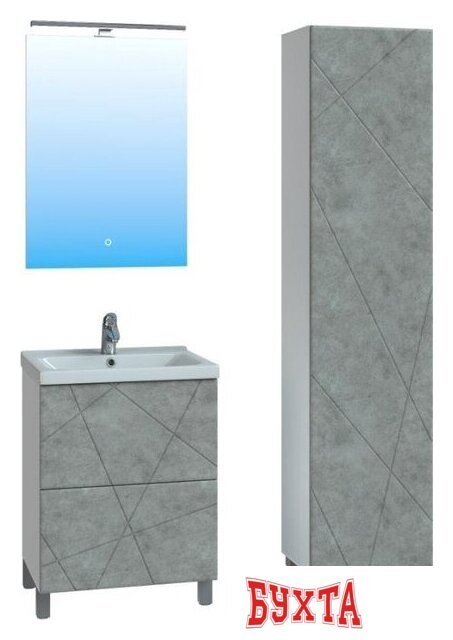 Мебель для ванных комнат Vigo Тумба под умывальник Geometry 600-0-2 Фостер (бетон) 4