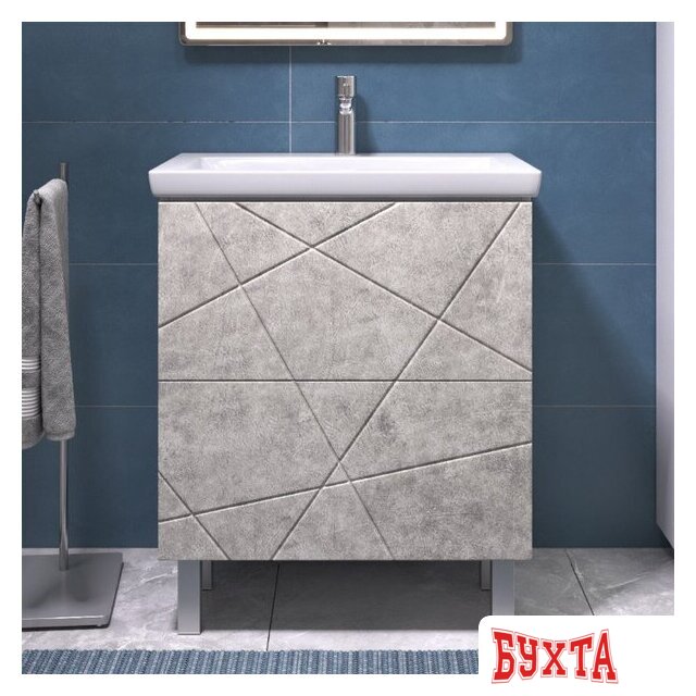 Мебель для ванных комнат Vigo Тумба под умывальник Geometry 700-0-2 Фостер (бетон) 2