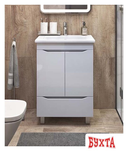 Мебель для ванных комнат Vigo Тумба под умывальник Grani 600-2-1 Элина (дуб золотой) 4