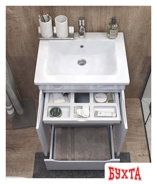 Мебель для ванных комнат Vigo Тумба под умывальник Grani 600-2-1 Элина (дуб золотой) 5