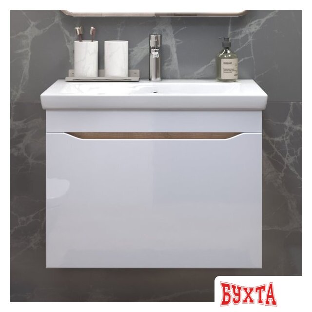 Мебель для ванных комнат Vigo Тумба под умывальник Grani 700-0-1 Como навесная (дуб золотой) 3