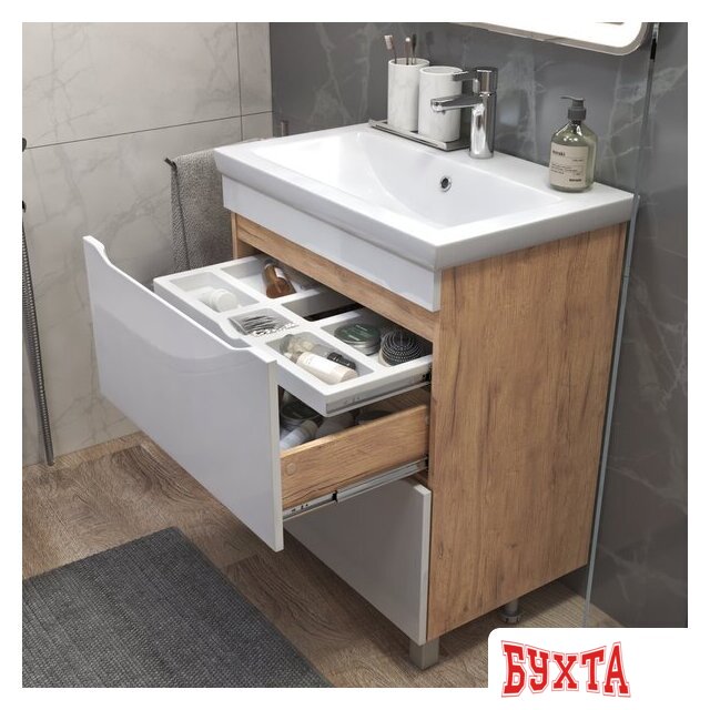 Мебель для ванных комнат Vigo Тумба под умывальник Grani 700-0-2 Como (дуб золотой) 5