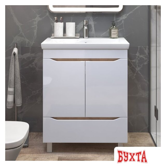 Мебель для ванных комнат Vigo Тумба под умывальник Grani 800-2-1 Como (дуб золотой) 3